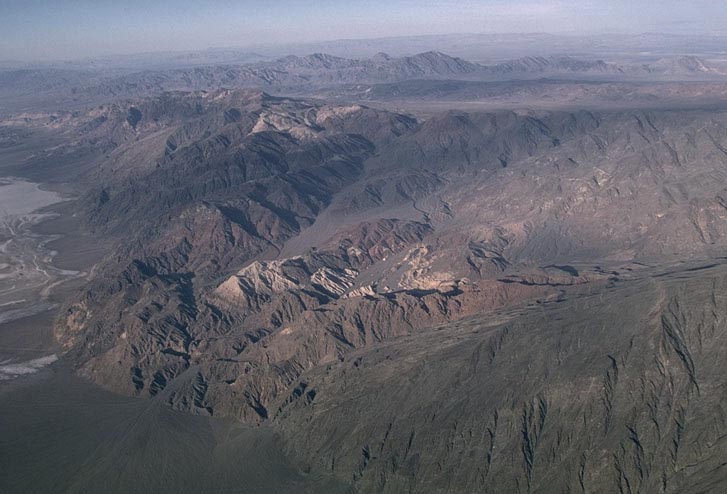 Aerial view of Black Mountains frontal fault and Copper Canyon Turtleback