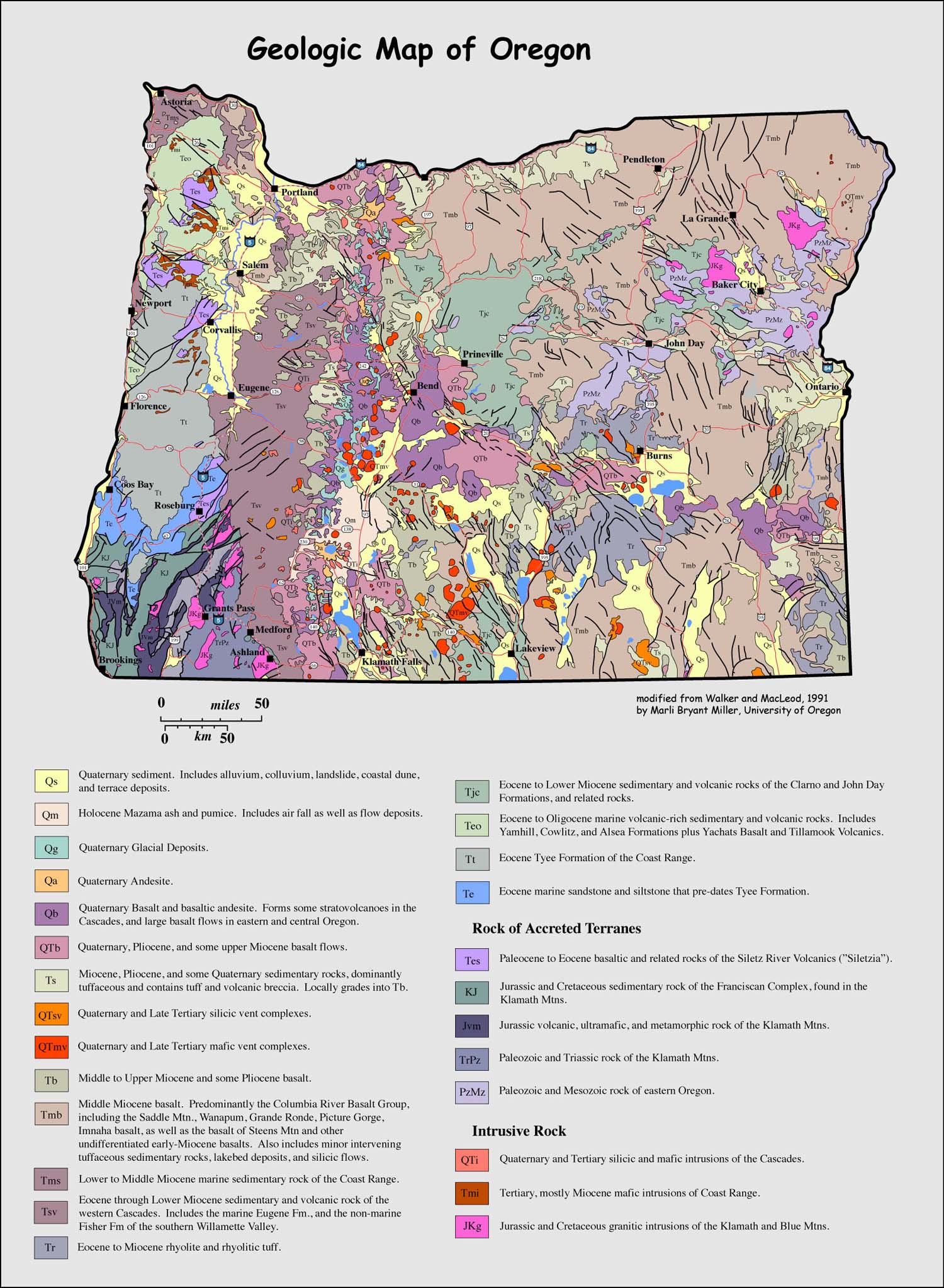 geologic map of Oregon